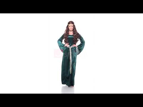 Women's Plus Size Green Medieval Costume Dress Product Video