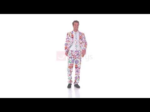 Groovy Print Retro Men's Stand Out 70s Dress Up Suit Product Video