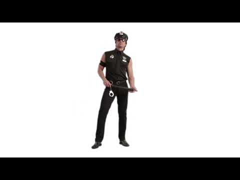 Men's Plus Size Sexy Police Officer Fancy Dress Costume Product Video