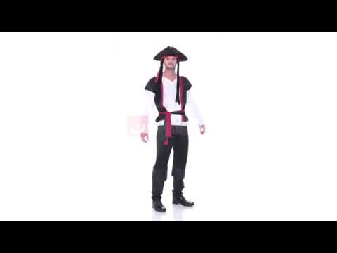 Men's Aye Aye Captain Fancy Dress Pirate Costume Product Video
