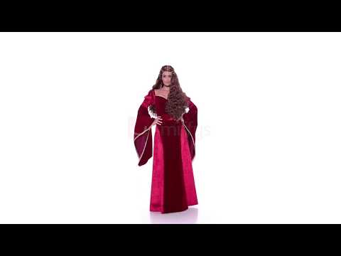 Deluxe Women's Red Crushed Velvet Medieval Queen Costume Product Video