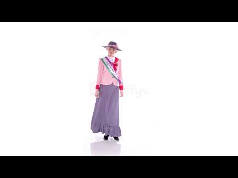 Deluxe Women's Victorian Suffragette Fancy Dress Costume Product Video
