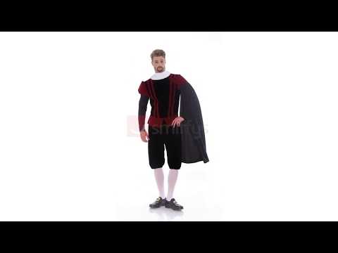 Men's Tudor Lord Medieval Deluxe Fancy Dress Costume Video