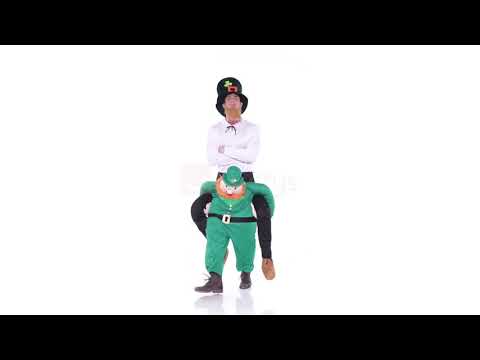 Novelty St. Patrick's Day Piggyback Leprechaun Men's Costume Product Video