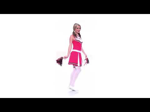 Sexy Women Red Cheerleader Fancy Dress Costume - Video View