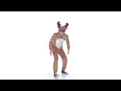 Christmas Reindeer Men's Onesie Costume Video
