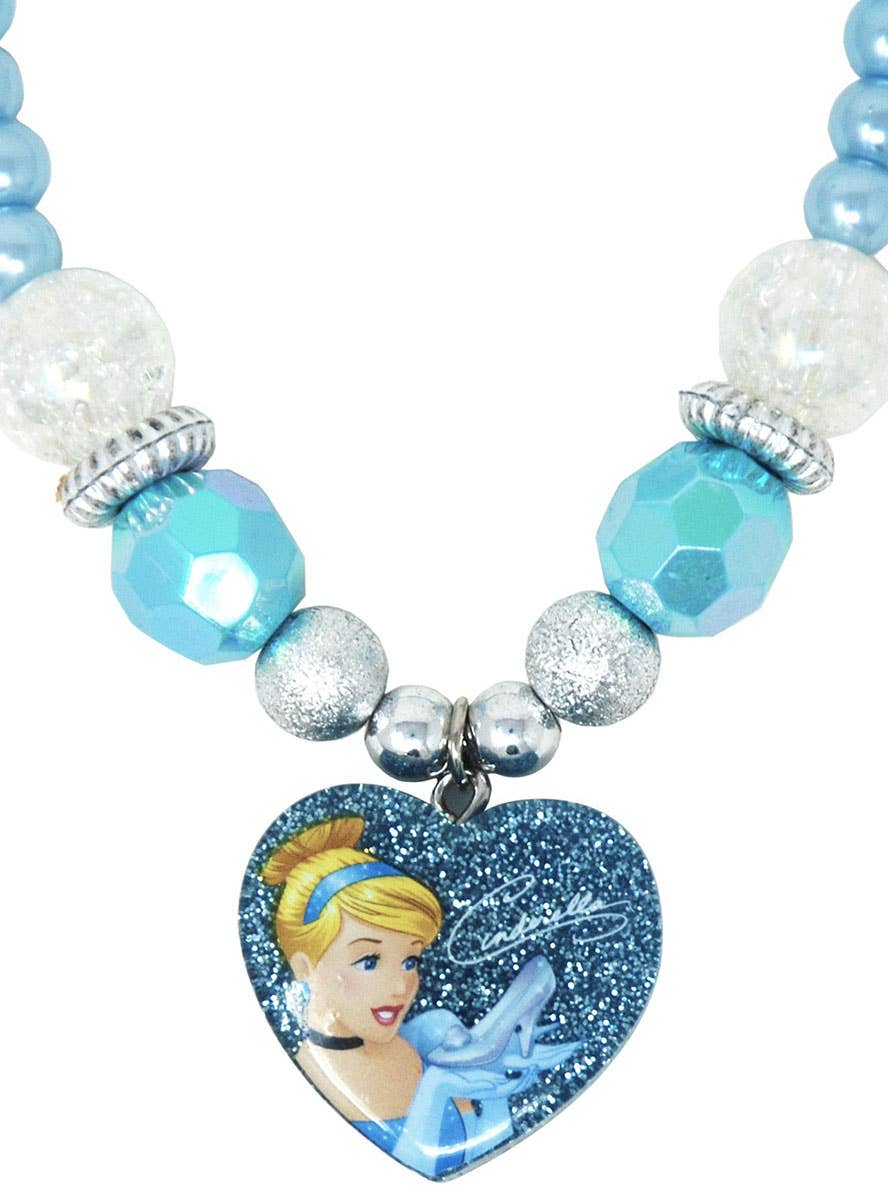 Image of Princess Cinderella Girls Beaded Bracelet and Necklace Set - Close Image 2