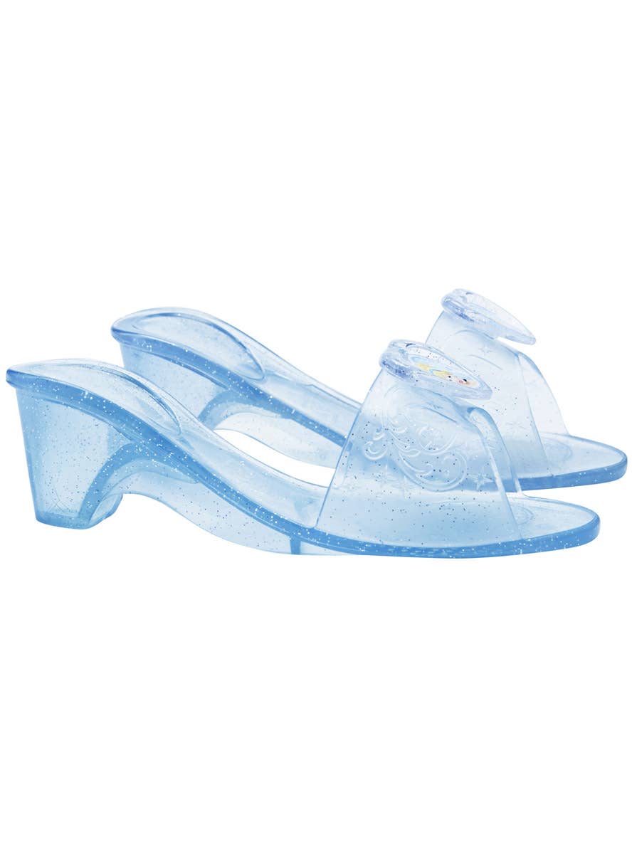 Image of Princess Cinderella Girl's Blue Jelly Costume Shoes - Side Image