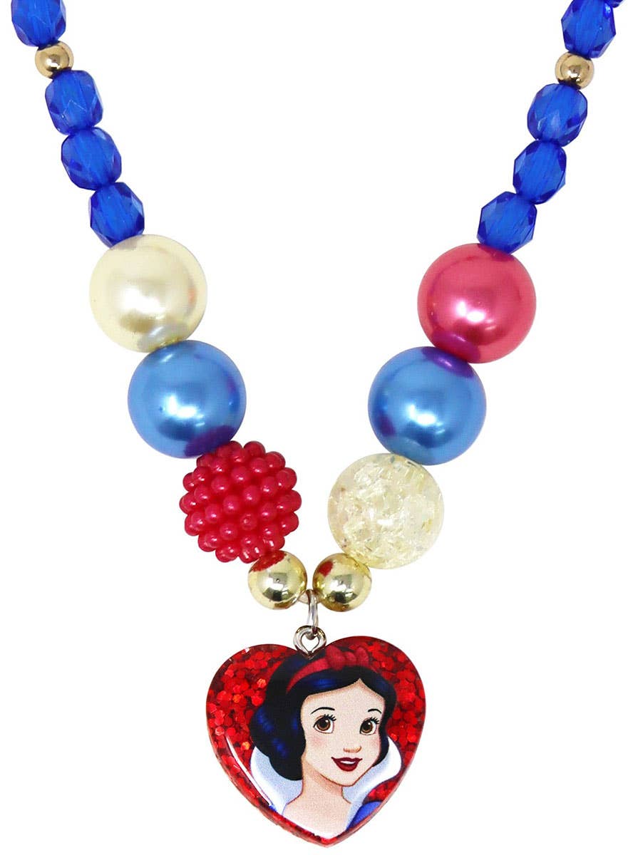 Image of Princess Snow White Girls Beaded Bracelet and Necklace Set - Necklace Image