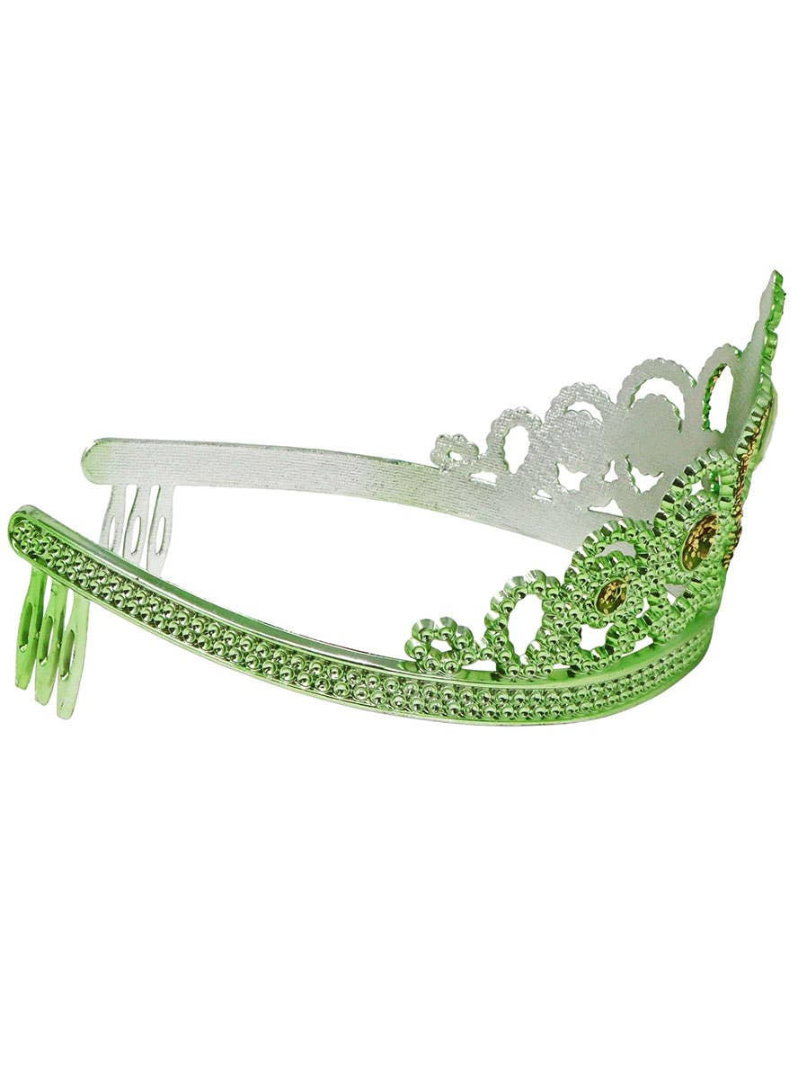 Image of Princess Tiana Girls Green Costume Tiara - Side Image
