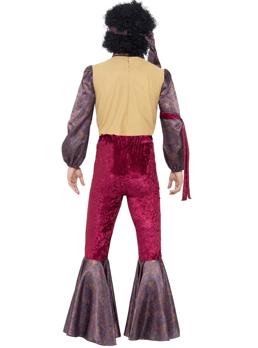 Psychedelic Rocker Mens 1970 Retro Costume - Back View