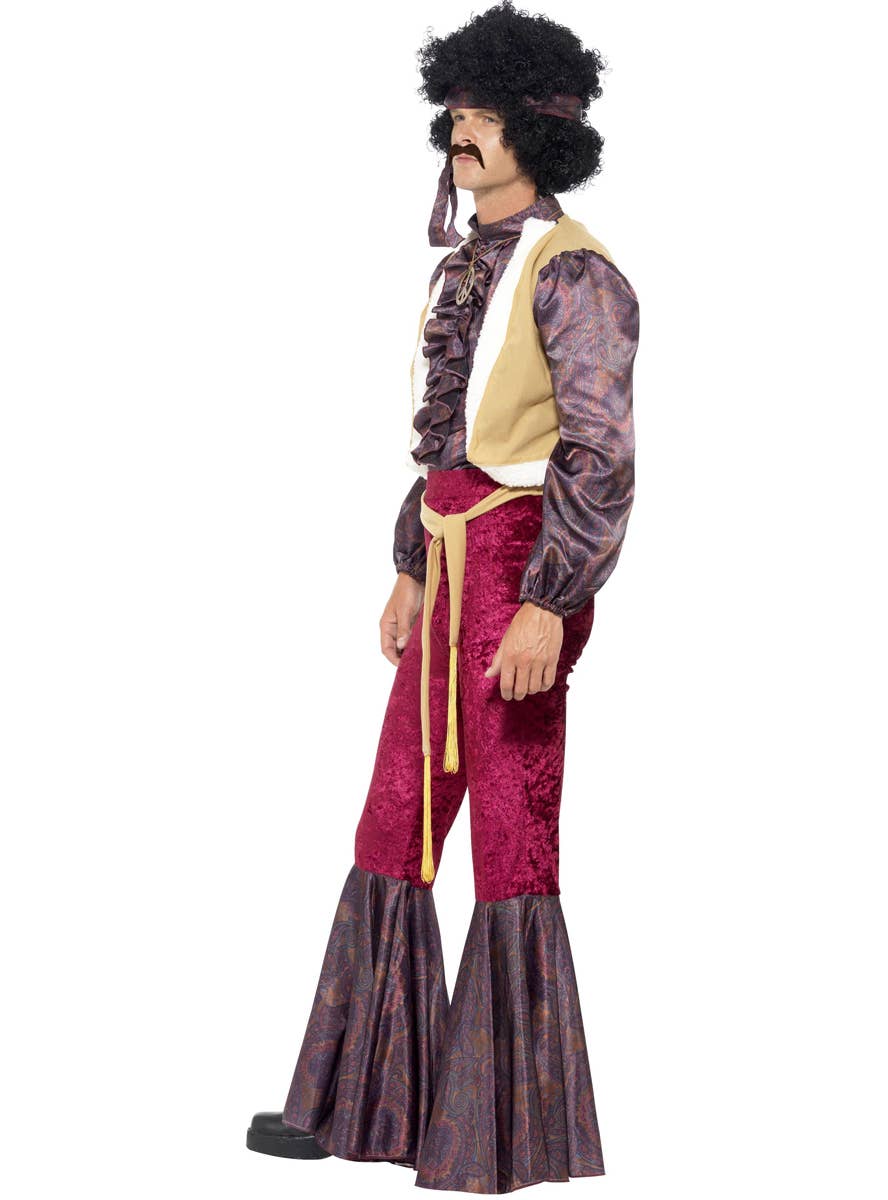 Psychedelic Rocker Mens 1970 Retro Costume - Side View