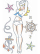 Tinsley Transfers Pin Up Sailor Girl Temporary Tattoo - Alternative Image