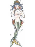 Tinsley Transfers Pin Up Mermaid Girl Temporary Tattoo - Alternative Image
