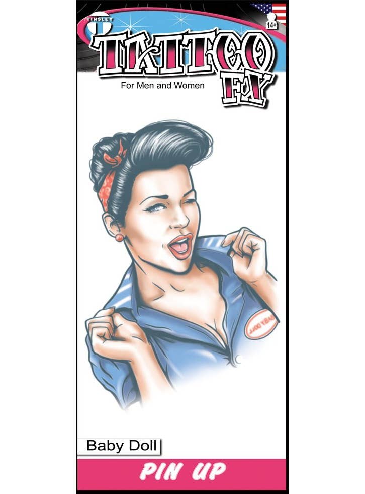 Tinsley Transfers Pin Up Baby Doll Temporary Tattoo - Main Image