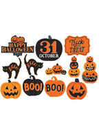 Image of Pumpkins and Cats Halloween Cut Out Decorations