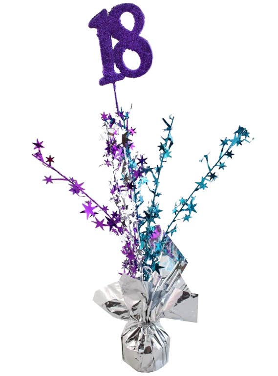 Image of Purple Blue and Silver 18th Birthday Balloon Weight