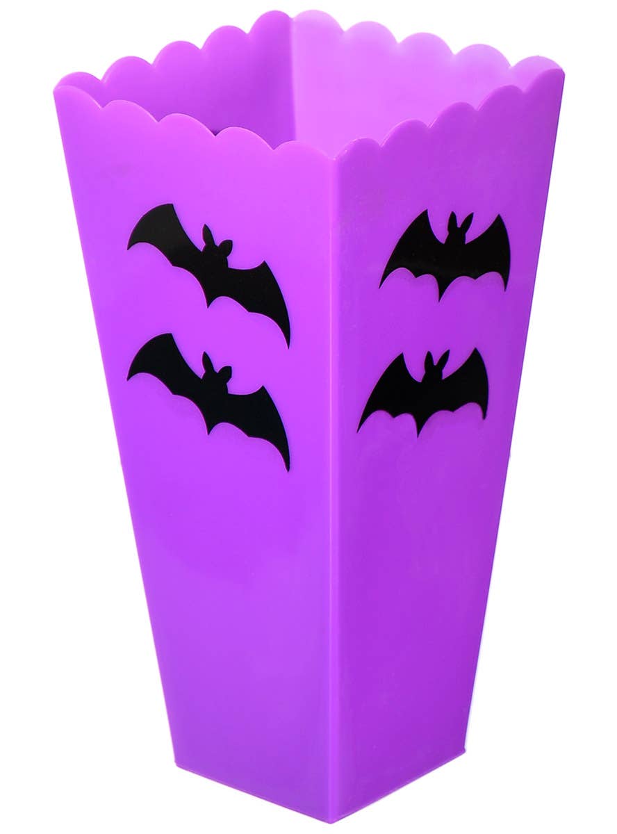 Image of Bat Design 19cm Purple Plastic Halloween Treat Box