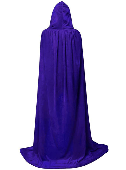 Image of Long Hooded Purple Velvet Costume Cape