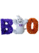 Image of Boo Purple White and Orange Tinsel Halloween Decoration