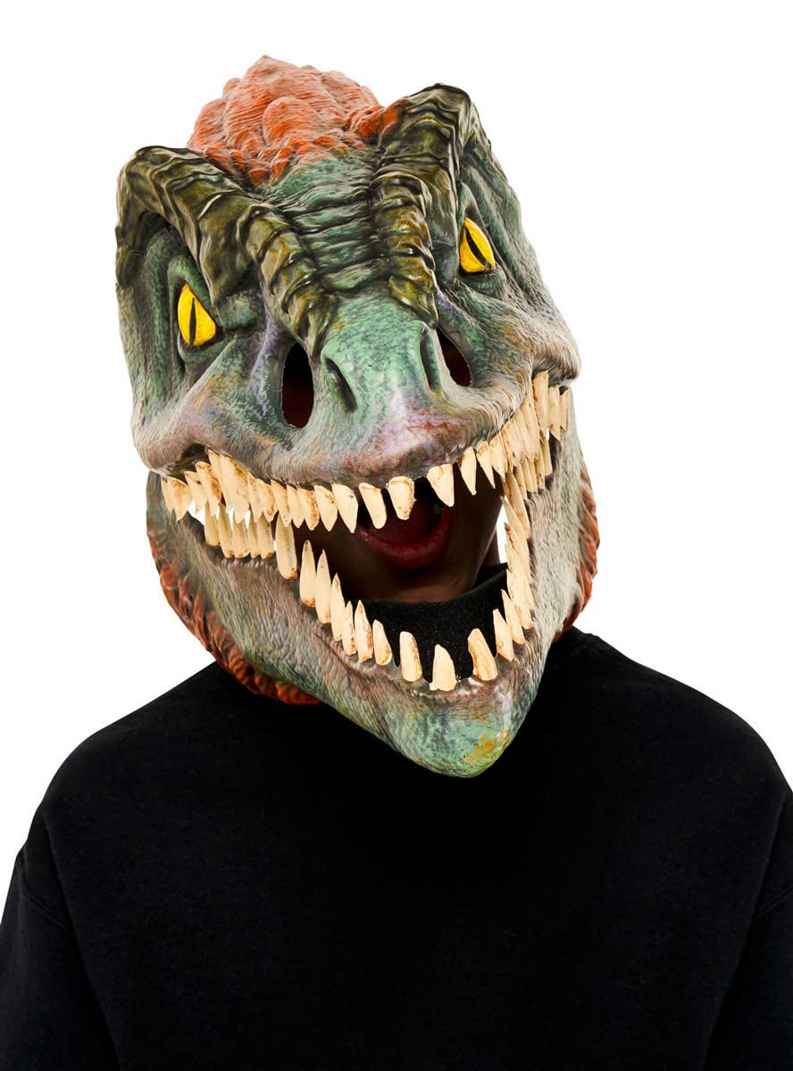 Image of Pyrorptor Kid's Dinosaur Costume Mask with Movable Jaw - Front View