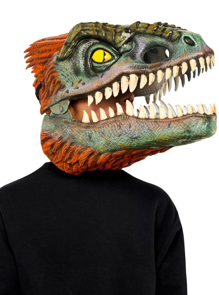 Image of Pyrorptor Kid's Dinosaur Costume Mask with Movable Jaw - Open Side View