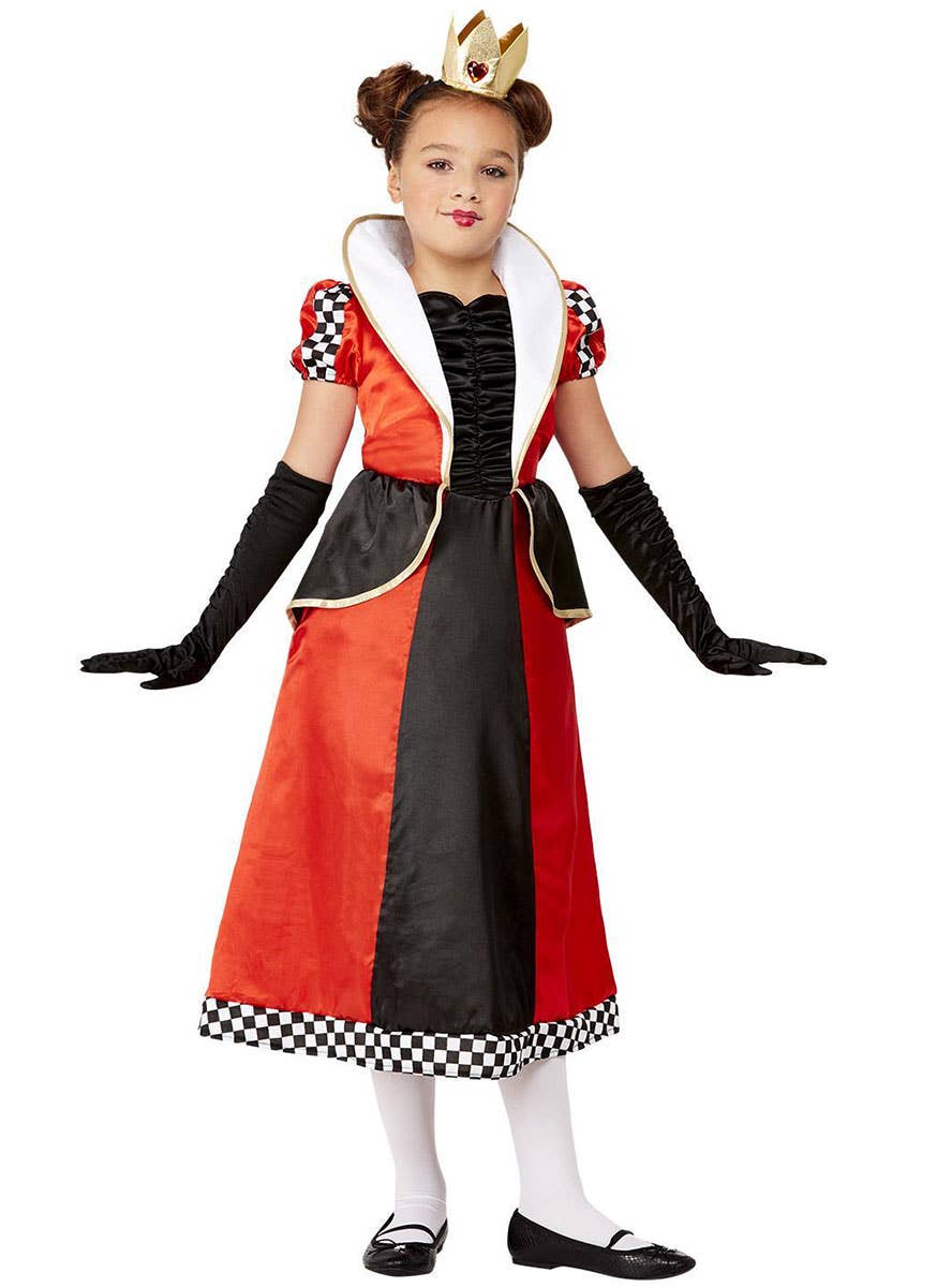 Image of Queen Of Hearts Girls Wonderland Costume - Main Image