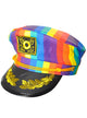 Image Of Rainbow Striped Mardi Gras Captain Costume Hat - Main Image