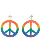 1970s Rainbow Peace Sign Clip On  Costume Jewellery Earrings