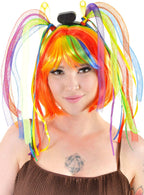 Image of Rainbow Cyberlox Dread Falls Headband with Ribbons - Main Image