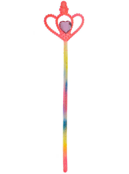 Image of Pastel Rainbow Glitter Costume Wand with Faux Jewel