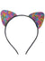 Image of Sparkly Rainbow Sequin Cat Ears Costume Headband - Main Image