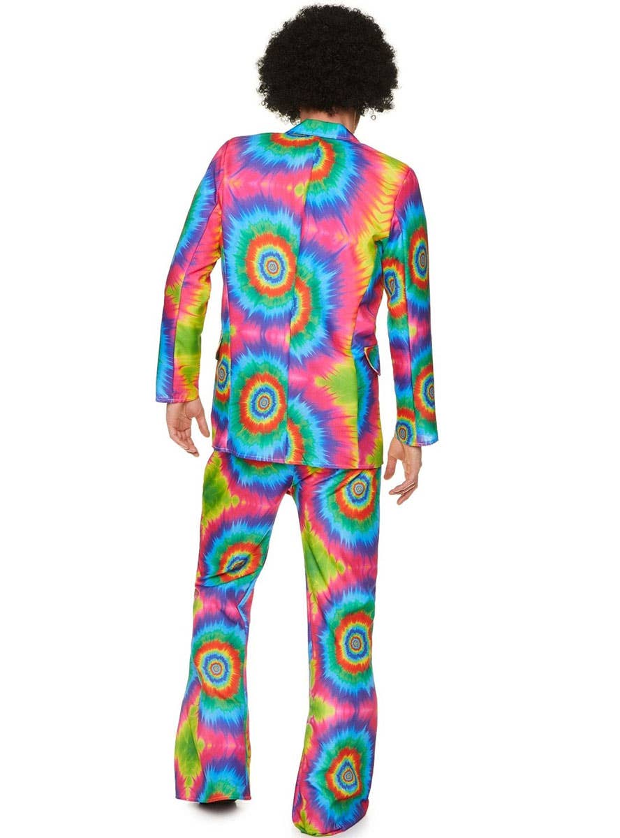 Image of 70s Rainbow Tie Dye Men's Costume Suit - Back Image 