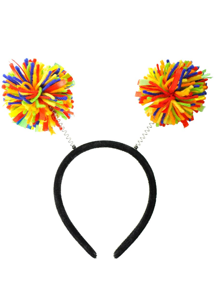 Image of Woollen Rainbow Pom Poms Costume Head Bopper