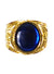 Large Gold Ring with Blue Jewel Costume Accessory