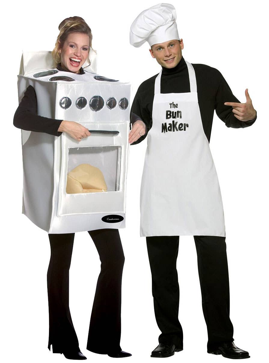Adults Funny Bun In The Oven and Bun Maker Couples Costume - Main Image