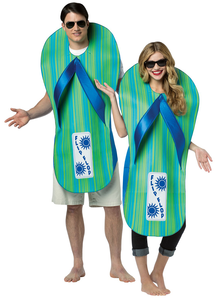 Green and Blue Flip Flop Costume for Adults - Alternative Image