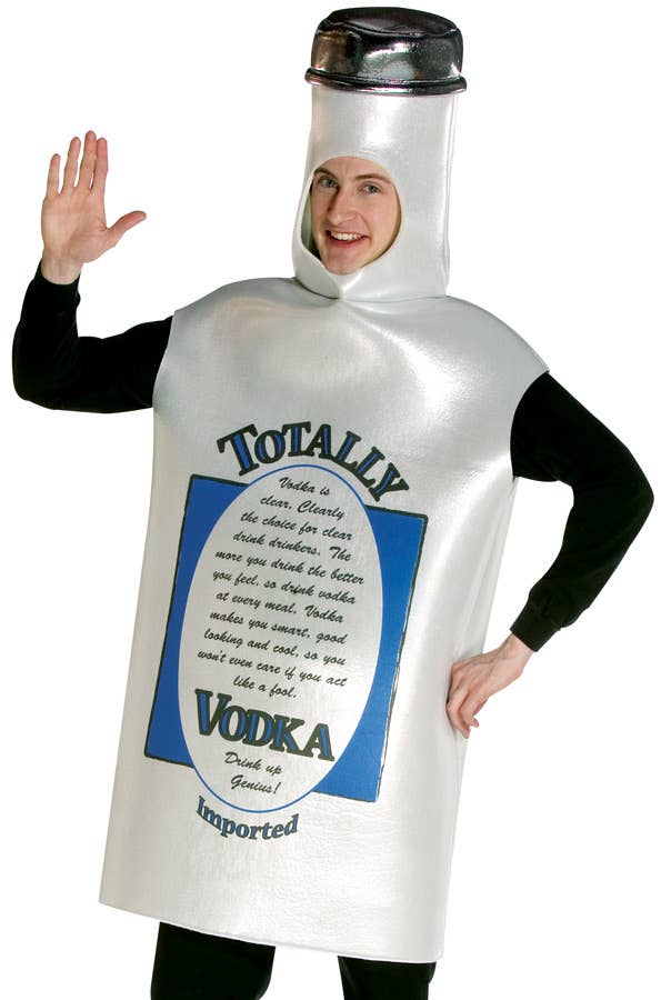 Men's Vodka Bottle Novelty Fancy Dress Costume Close