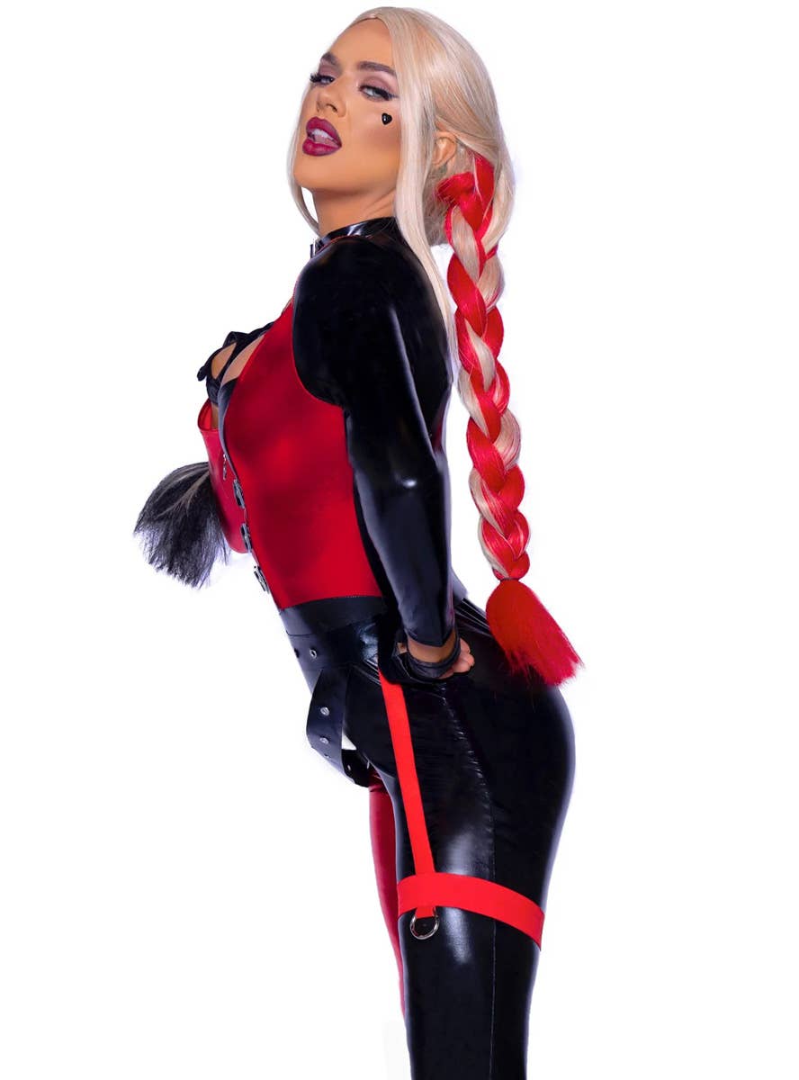 Image of Chaos Cutie Women's Sexy Harley Quinn Costume - Close Side View