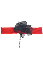 Image of Gothic Red and Black Rose Vampire Choker Halloween Accessory - Main Image