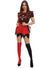 Image of Harlequin Clown Women's Red and Black Costume - Front Image