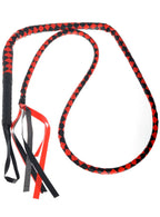 Image of Long Red and Black Harlequin Whip Costume Weapon - Main Image