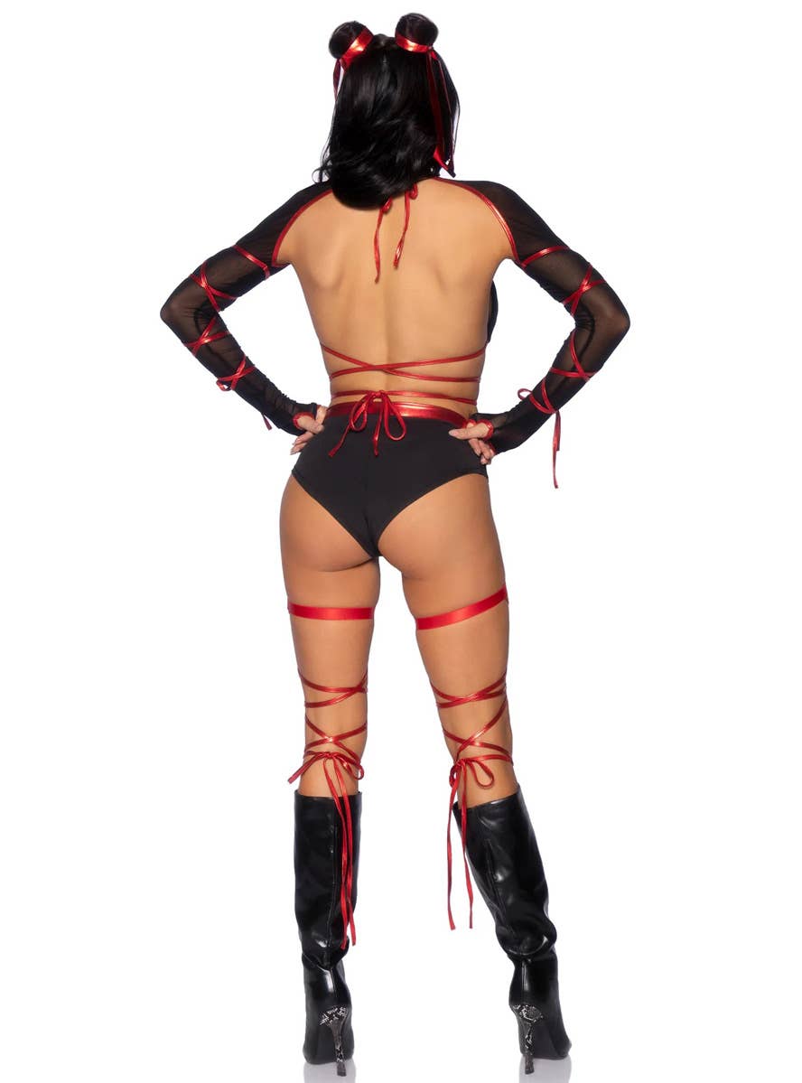 Image of Lethal Ninja Women's Sexy Fancy Dress Costume - Back View