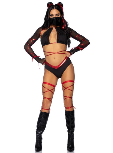 Image of Lethal Ninja Women's Sexy Fancy Dress Costume - Front View