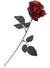Image Of Halloween Decoration Single Red  and Black Rose with Stem Halloween Prop