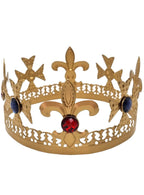 Image of Jewelled Gold Fleur de Lis Costume Crown