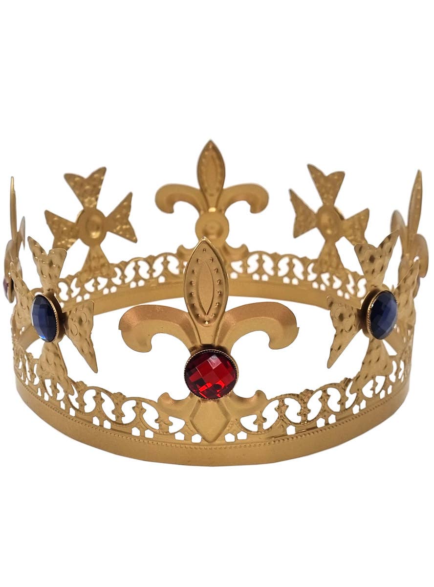 Image of Jewelled Gold Fleur de Lis Costume Crown