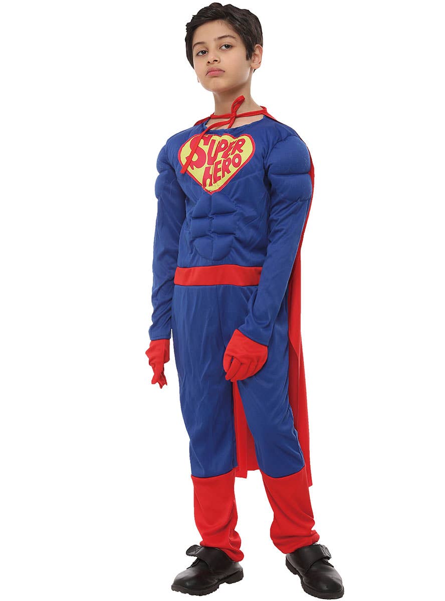 Image of Comic Book Super Hero Boy's Fancy Dress Costume - Front View
