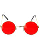 Image of 70s Accessory 70s Hippie Round Red Tinted Costume Glasses