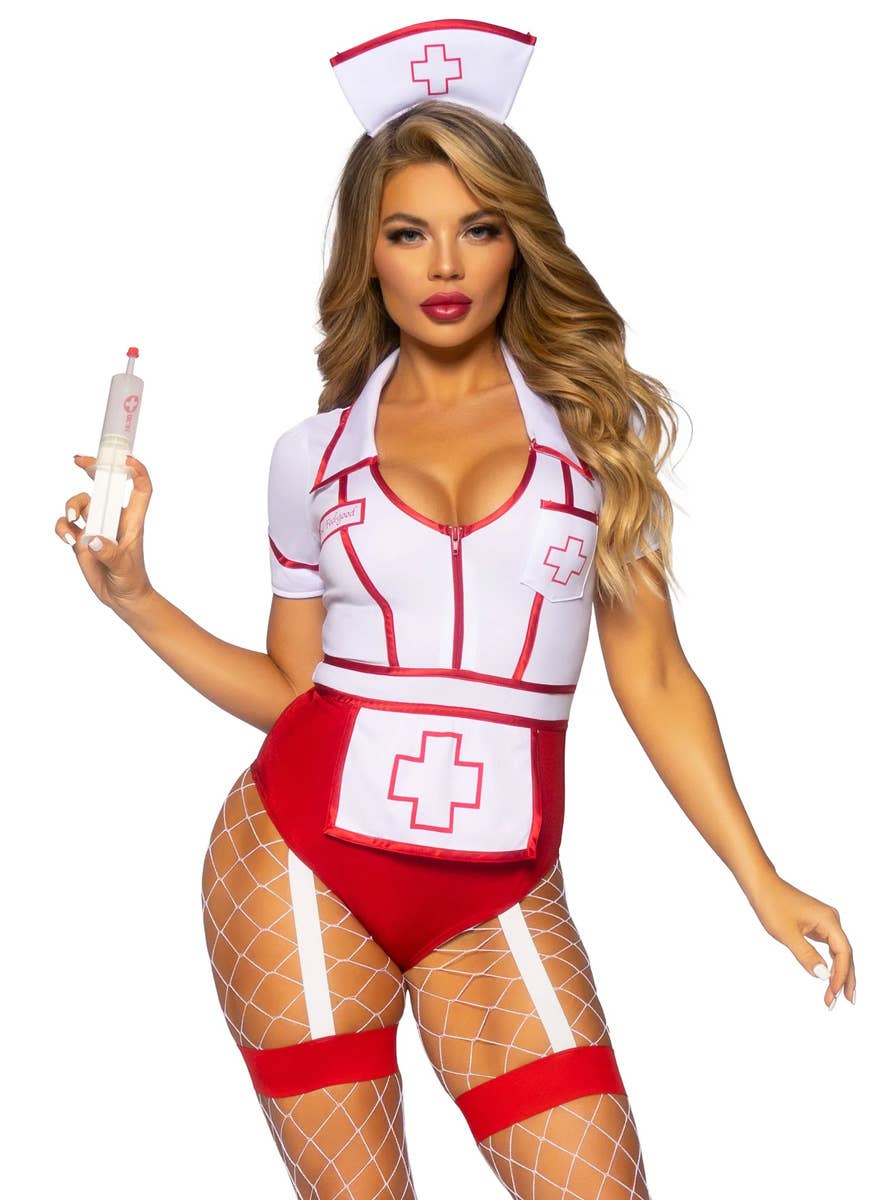 Image of Nurse Feelgood Women's Sexy Uniform Costume - Close Front View 2